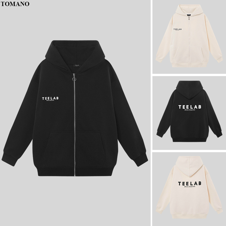 Áo Khoác Hoodie Zip Telb Nón 2 Lớp Trùm Qua Đầu Vải Nỉ Bông Dày Dặn Mềm Mịn Màu Xám AK0118 - TOMANO