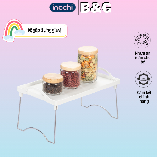 Kệ gấp inochi đựng gia vị, đồ dùng nhà bếp, thông minh, cao cấp, kháng khuẩn tiêu chuẩn Nhật Bản, tiện dụng Vapu HCM