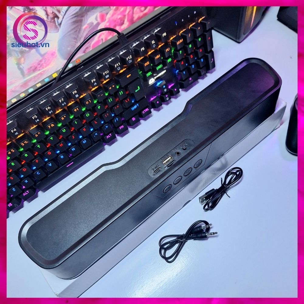 Loa thanh soundbar bluetooth KISONLI 913 led rgb để bàn loa nghe nhạc không dây máy vi tính chuyên gaming bass cực mạnh