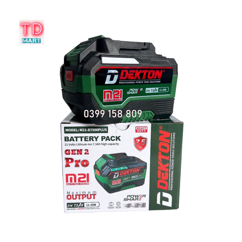 Pin DEKTON M21- B7500 PLUS Dung Lượng 7.5Ah Chân Pin Phổ Thông Makita