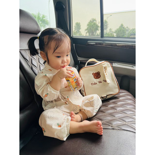Bộ Yukata phong cách Nhật / Bộ quần áo buộc dây chéo cho bé / Đồ ngủ cho bé