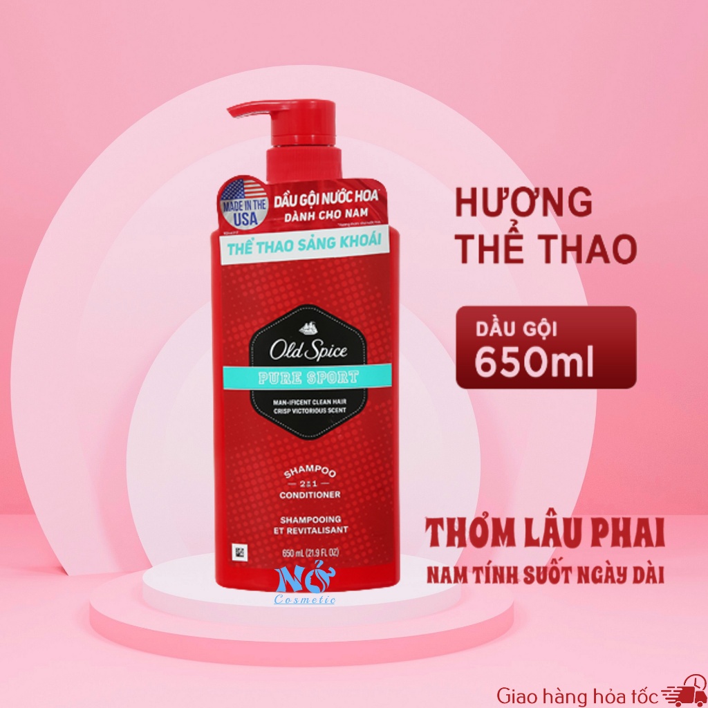 Dầu Gội - Xả OLD SPICE 2in1 Hương Nước Hoa Cho Nam Chai 650 ML