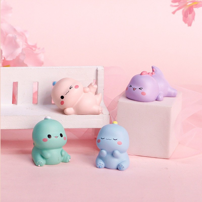 Set 6 con khủng long cao su bóp kêu chít chít dễ thương-O34