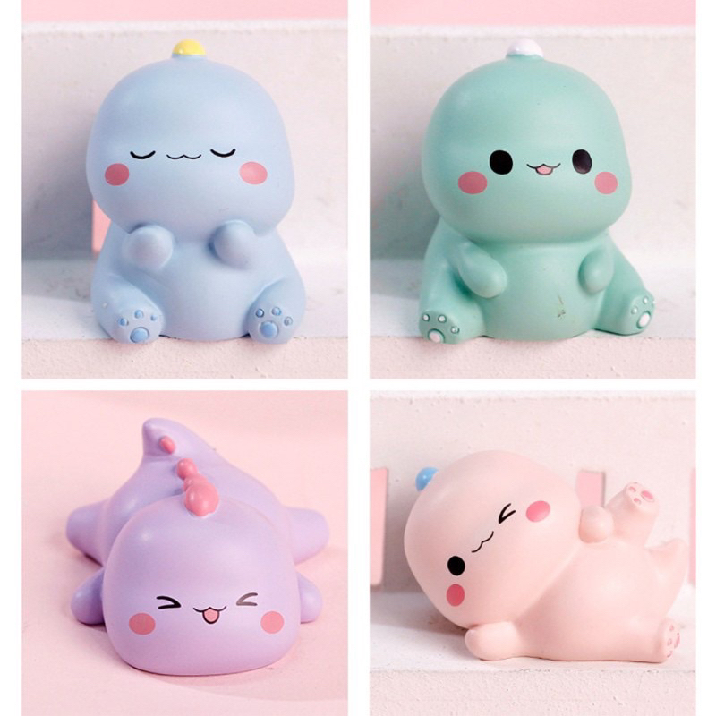 Set 6 con khủng long cao su bóp kêu chít chít dễ thương-O34