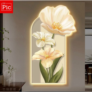 Tranh Tráng Gương 3D Đèn Led - Tranh Treo Tường Hoa Phong Cách Bắc Âu, Tranh Treo Phòng Khách, Cửa Hàng Spa...