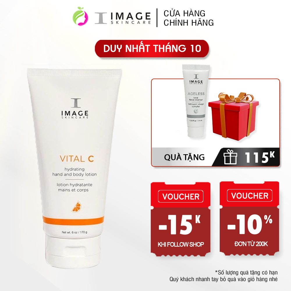 Kem dưỡng ẩm chống khô da tay và toàn thân Image Skincare Vital C Hydrating Hand & Body Lotion 170g