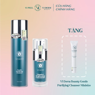 VI DERM Combo Sản Phẩm Làm Sạch - Dưỡng Sáng, Phục Hồi Da Nhạy Cảm