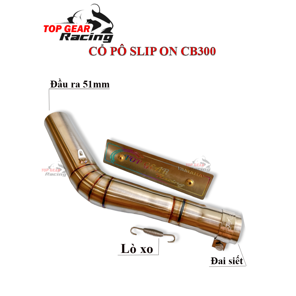 Cổ Pô Slipon CB300 CBR150 Lắp Pô 51mm