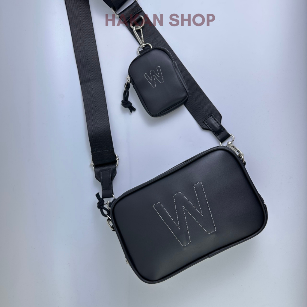 Túi Đeo Chéo Nam Nữ Life Work Chất Liệu Da Si Chống Nước Kèm Túi Nhỏ Size 20Cm*14Cm*7Cm