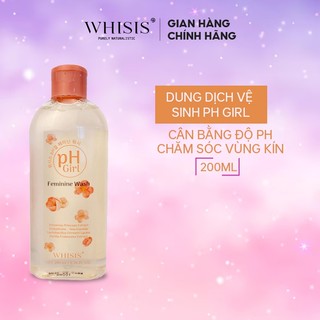 Dung dịch vệ sinh phụ nữ Whisis pH Girl Feminine Wash 200ml cân bằng độ Ph, làm sạch vùng kín