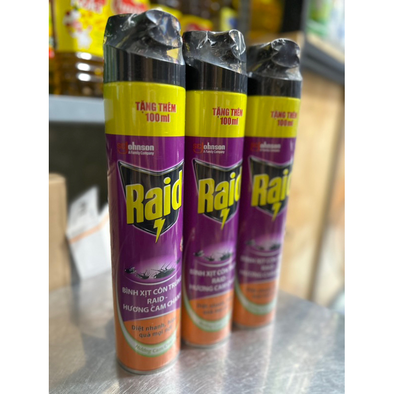 Bình xịt côn trùng raid chai 700ml huong cam chanh