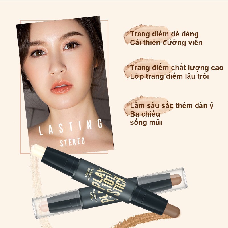 Bút Tạo Khối Và Che Khuyết Điểm 2 Đầu Lameila Contour & Hi-light Stick