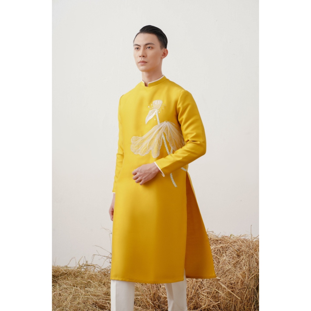 Áo dài nam cách tân thêu sen Tố Bạch Liên - Maison LONG