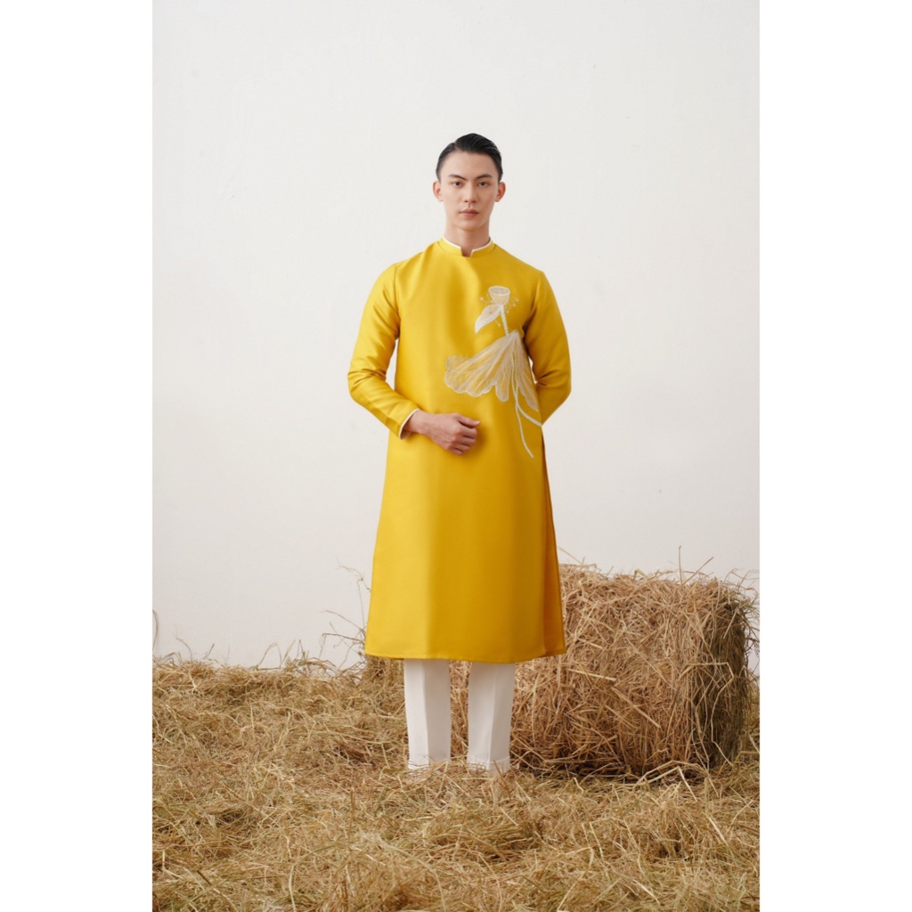 Áo dài nam cách tân thêu sen Tố Bạch Liên - Maison LONG