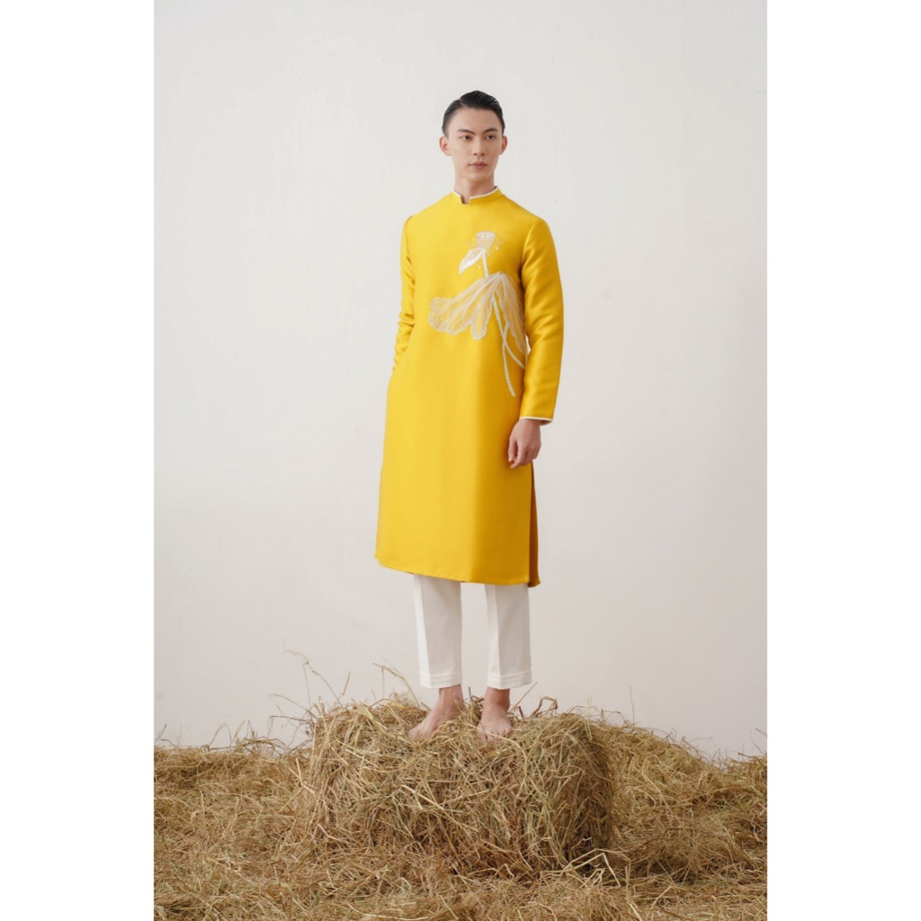 Áo dài nam cách tân thêu sen Tố Bạch Liên - Maison LONG