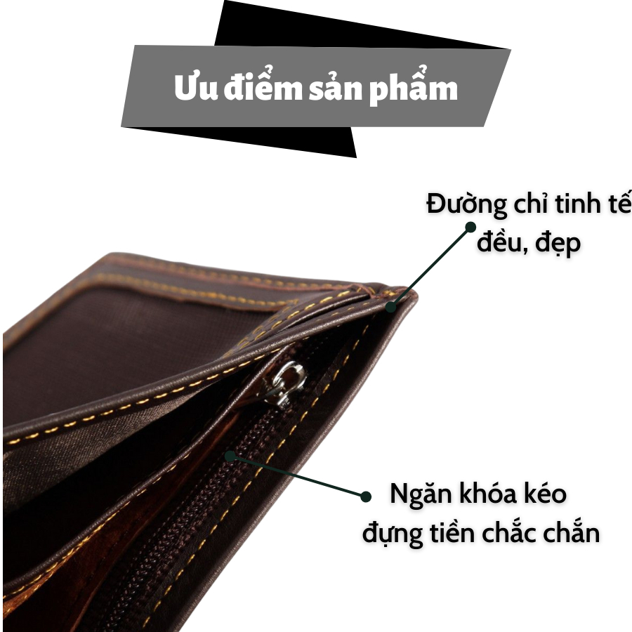 Ví Nam Xịn Da Thật Nhập Khẩu Cao Cấp - Bóp Nam Thời Trang - DUNGBO