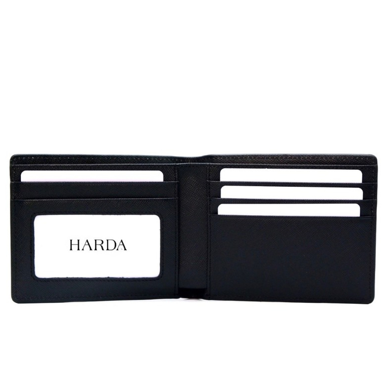 VÍ da nam Bóp da ngang Harda làm từ da Saffiano nhâp khẩu cao cấp