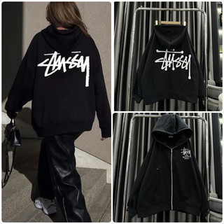 Áo hoodie zip form rộng mũ 2 lớp in chữ stussy, hoodie stussy cực chất