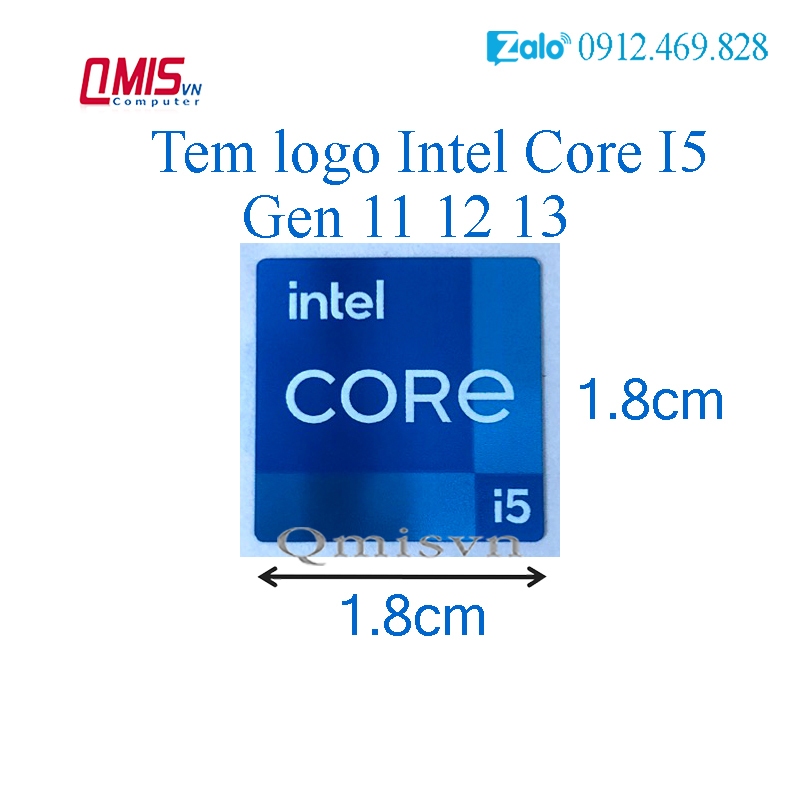 01 CÁI TEM LOGO INTEL CORE I3 I5 I7 I9 Gen 11, Gen 12, Gen 13; Tem Core I thế hệ 11, thế hệ 12, thế hệ 13 -  STICKER