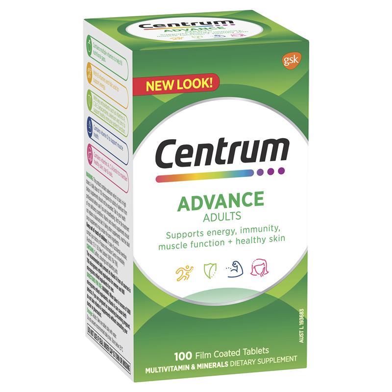 Viên uống vitamin tổng hợp Centrum advance/ men/ women dành cho người trưởng thành/ nam/ nữ trên và dưới 50 tuổi của Úc