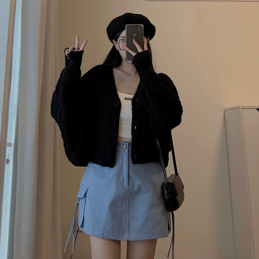 Áo croptop len nữ chất vải len thừng PUMLY 10467 - Jemcloset