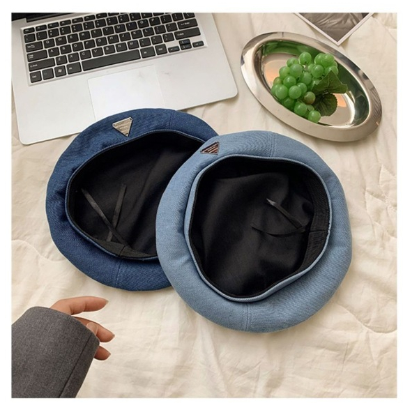 Mũ Beret nữ, mũ nồi màu jean thời trang nữ phong cách hàn quốc đáng yêu, restro, HERA 0017