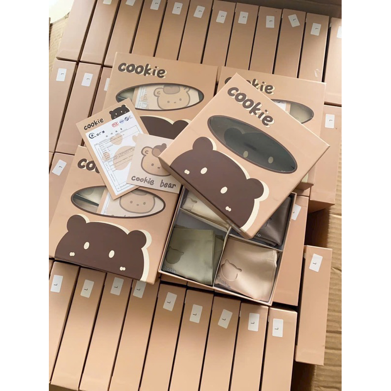 Hộp 4 quần lót vải siêu dày dặn, không đường may gấu bear