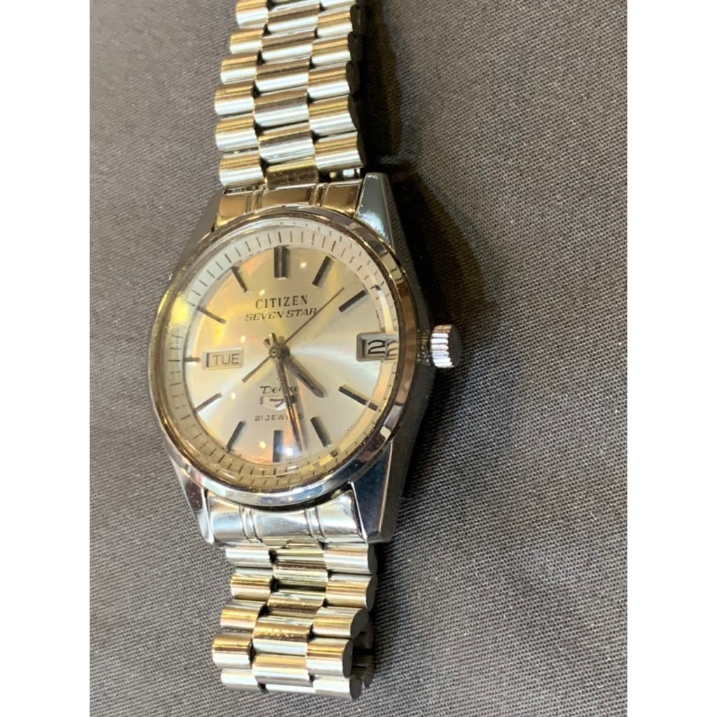 Đồng hồ nam Citizen Deluxe 7 automatic 21 jewels, 2 lịch, dây kim loại của Nhật