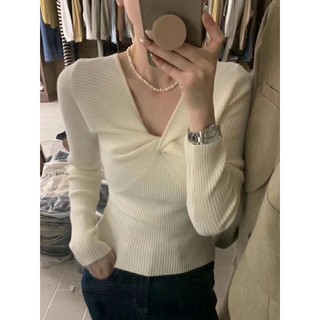 Áo len tăm nữ xoắn ngực chất len mềm mịn hàng Quảng Châu cao cấp