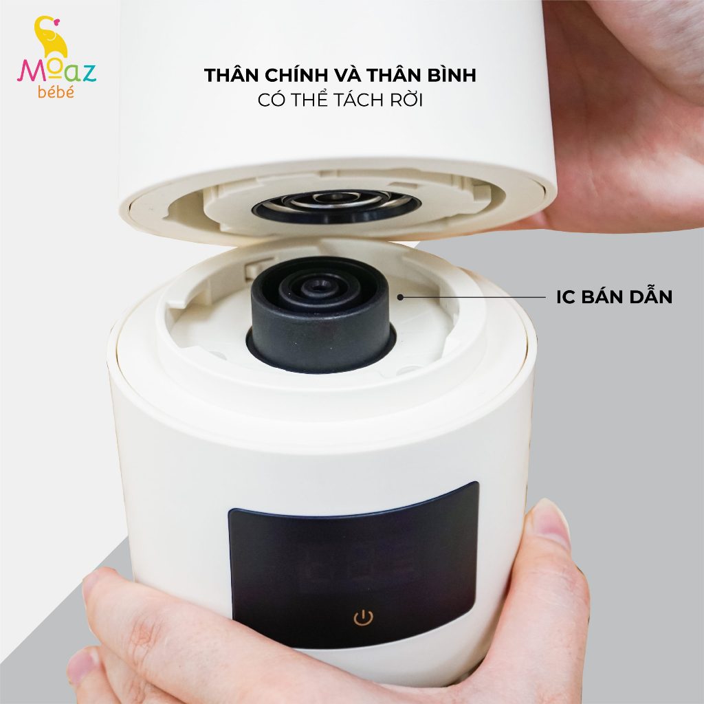 Bình đun nước pha sữa di động Moaz BeBe MB058 cho bé 300ml, hâm nước, pha trà,cà phê