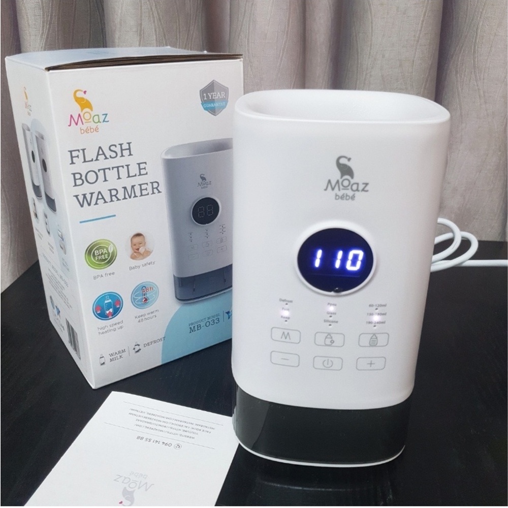 Máy hâm sữa thông minh siêu tốc Moaz BeBe MB033, dùng tất các loại bình sữa