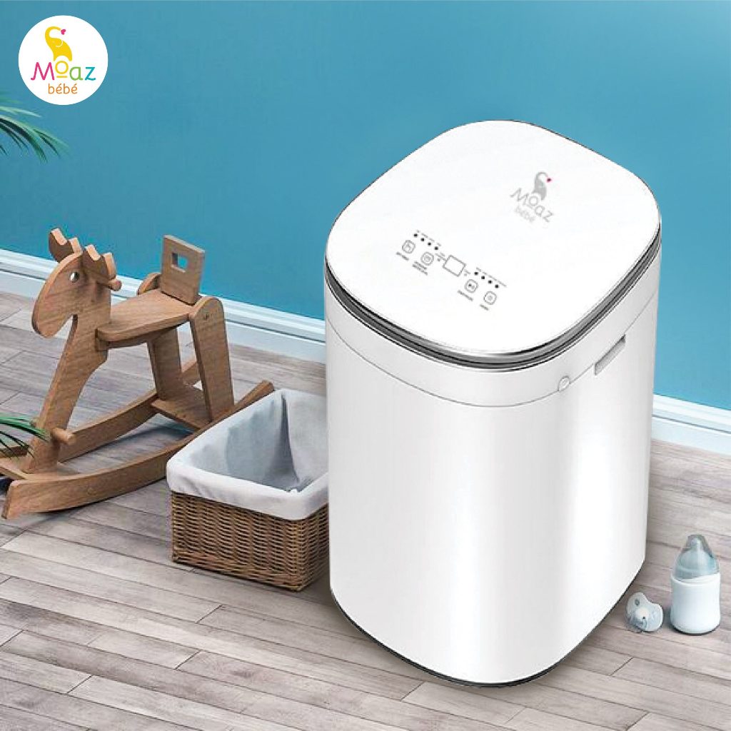 Máy giặt quần áo kèm sấy khô tự động Moaz Bebe MB068 cho bé cửa trên an toàn