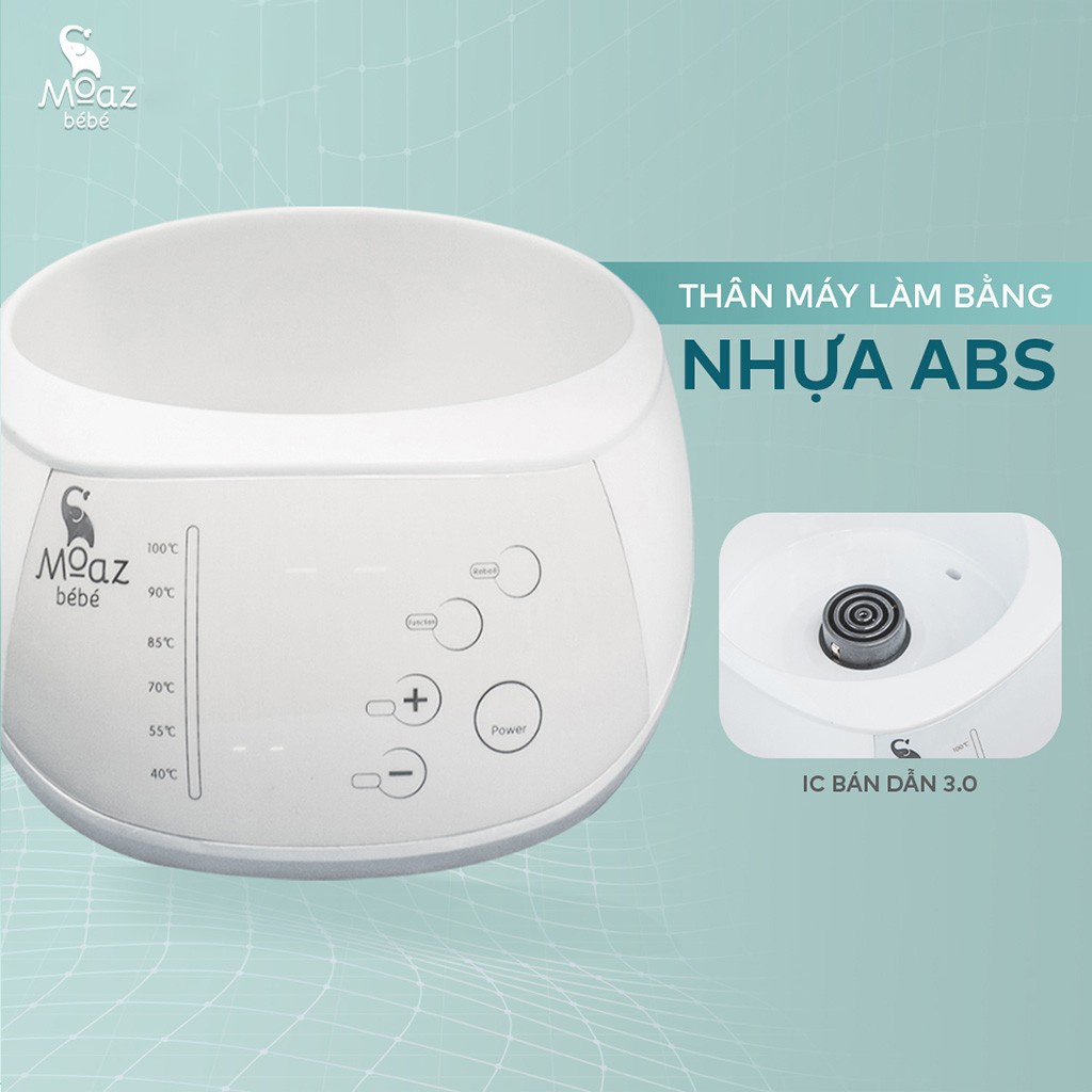 Ấm đun nước siêu tốc giữ nhiệt Moaz Bebe MB002 pha sữa, trà và cà phê - dung tích 1 lít