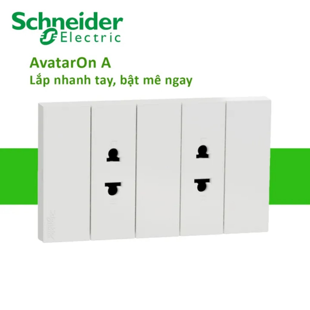 Ổ Cắm Đơn, Đôi 3 Chấu Schneider Dòng AvatarOn A - bảo hành chính hãng