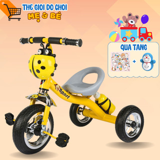 Xe đạp 3 bánh giỏ con bọ kèm bình nước cho bé từ 1 đến 6 tuổi, màu sắc dễ thương, an toàn cho bé