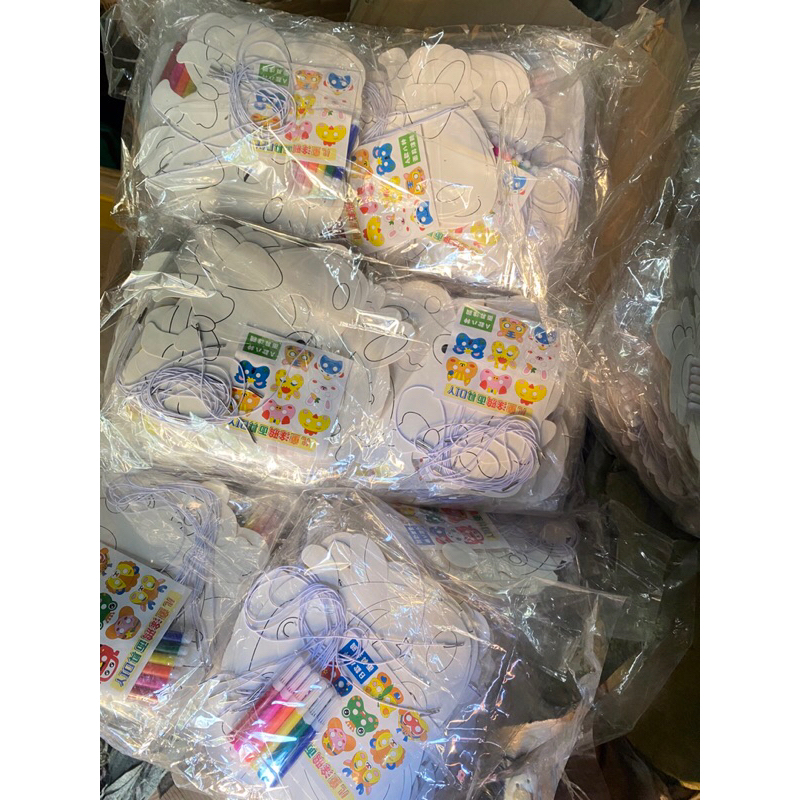 Set 8 mặt nạ giấy bìa tự trang trí lễ hội trung thu halloween, Mặt nạ tô màu có dây đeo