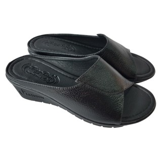 Dép xuồng nữ da bò thật BIGGBEN cao 5 phân HKD755