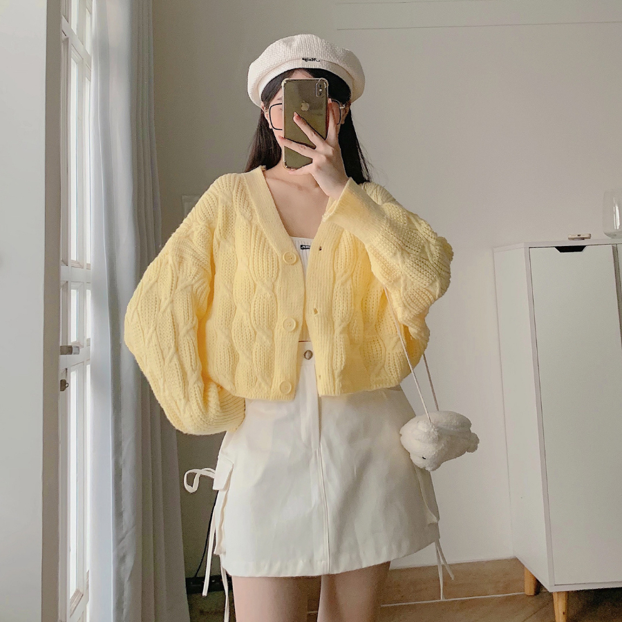 Áo croptop len nữ chất vải len thừng PUMLY 10467 - Jemcloset