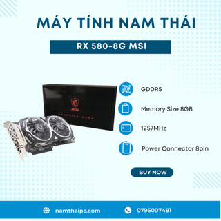 Card màn hình msi radeon rx 580 8g amor, hình thức đẹp