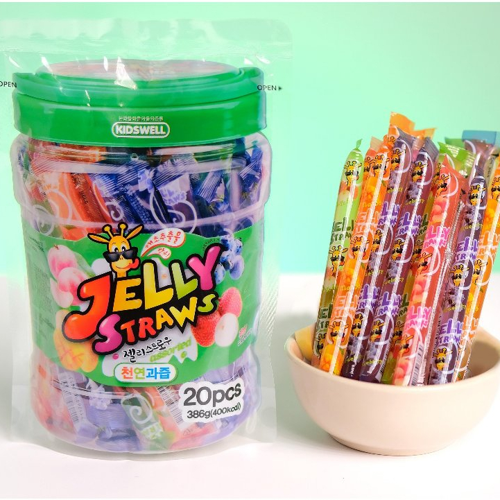 Thạch Que Kidswell Vị Sữa Chua Và Vị Trái Cây Hàn Quốc Gói 20 Cái 386g