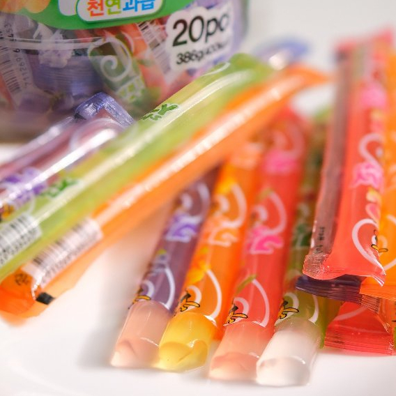 Thạch Que Kidswell Vị Sữa Chua Và Vị Trái Cây Hàn Quốc Gói 20 Cái 386g