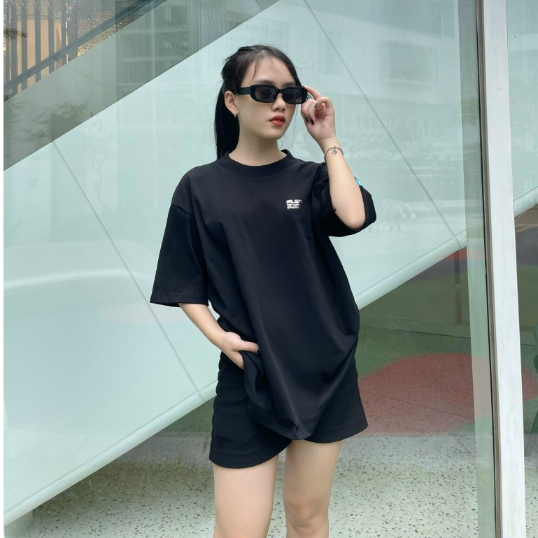 Áo thun oversize , Áo phông Pleasure Hình In Tráng Gương Unisex nam nữ Cotton 2 chiều oversize form rộng PLEASURE BRAND
