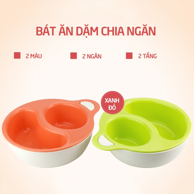 Bát ăn dặm chia ngăn IQ Kao cho bé ăn dặm Nhật Bản, chịu nhiệt tốt, đơn giản tiện lợi an toàn dành cho bé