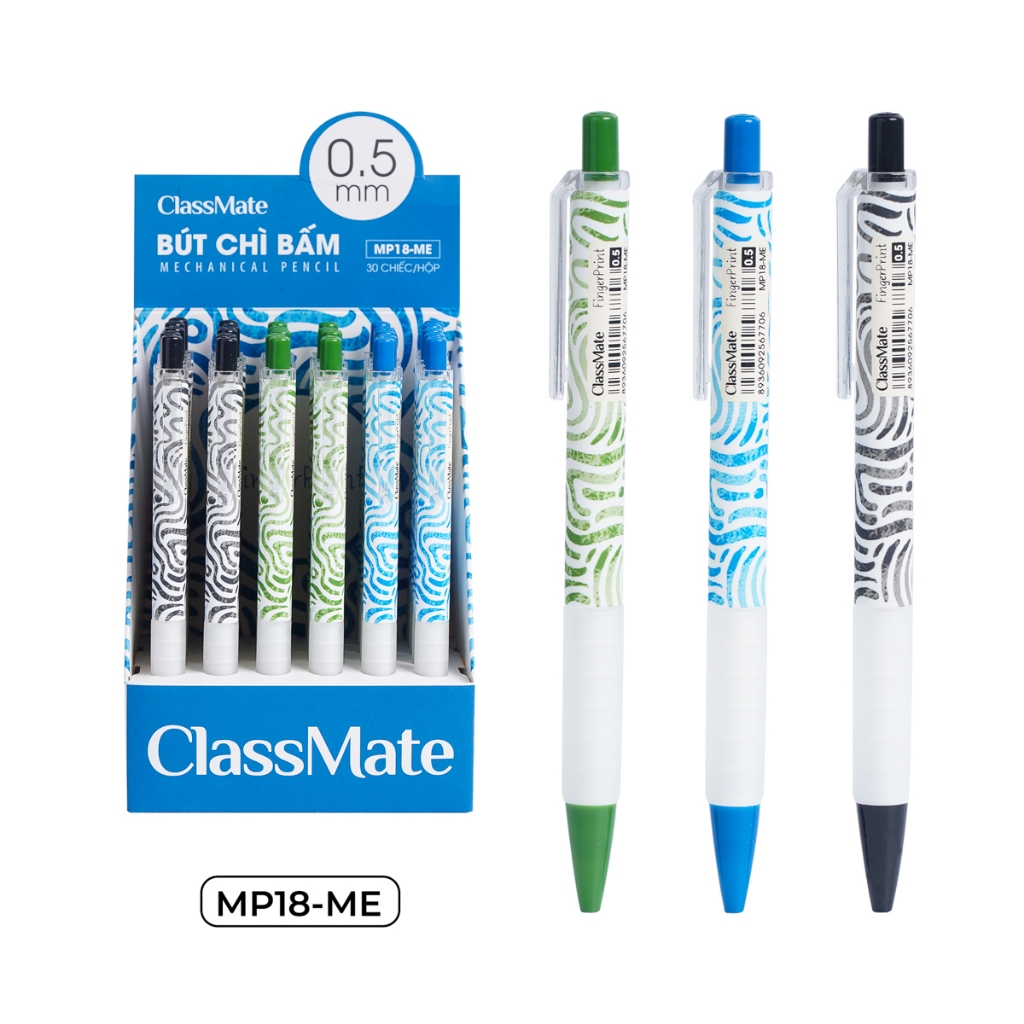 Bút Chì Bấm 0.5mm CLASSMATE Nét Bút Mịn, Đậm, Đầu Bút Thiết Kế Quai Cài Tiện Lợi MP18-ME