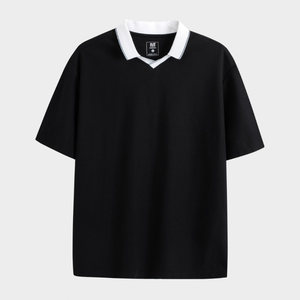 Áo Thun Polo Unisex Local Brand INSIDEMEN Cổ Đức Độc Đáo Form Rộng Tay Lỡ Phong Cách Hàn Quốc IPS088S3