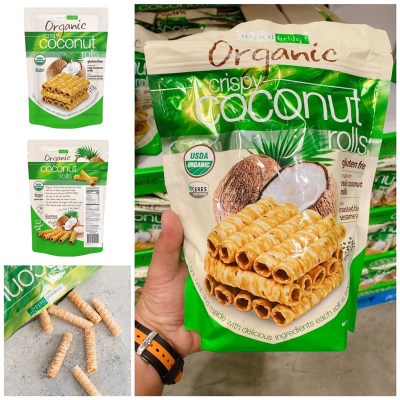 Bánh Quế Dừa Tropical Fields Organic Crispy Coconut Rolls