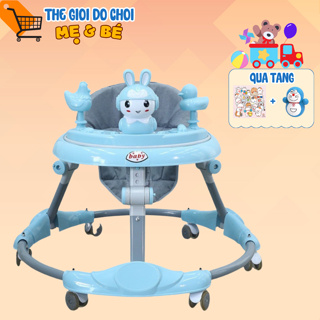 Xe Tròn Tập Đi Cho Bé Chống Đổ Full Phụ Kiện Có Tay Đẩy Kèm Nhạc Tích Hợp Bàn Ăn, Bánh Xe Xoay 360 Độ Chắc Chắn