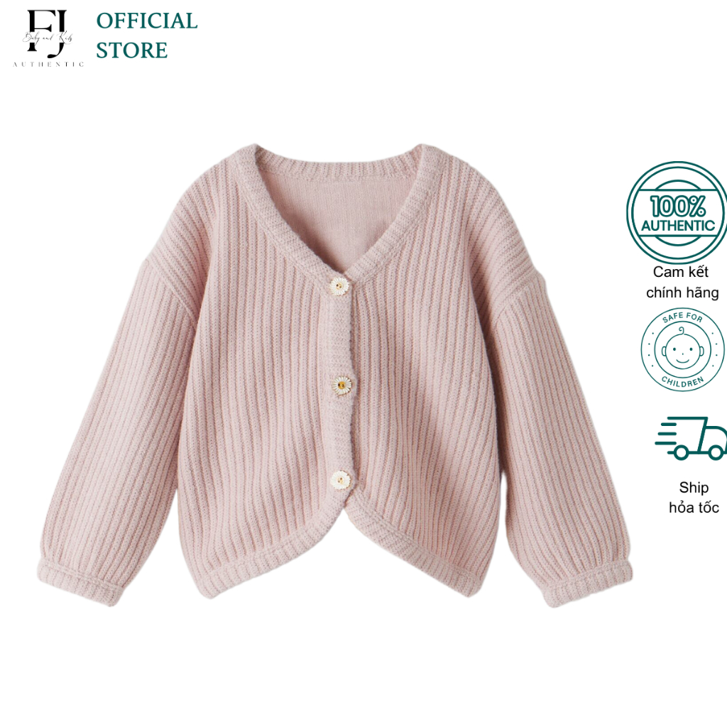 Áo khoác thu đông bé gái ZARA áo cardigan len hồng chất liệu cotton chính hãng cho bé size 18-24 tháng