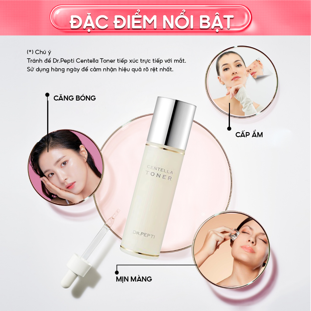 Nước Hoa Hồng Dr.Pepti Centella Toner Dưỡng Da Căng Bóng 180ml Chính Hãng Hàn Quốc
