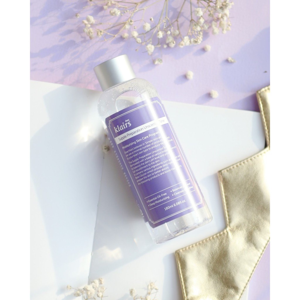 Nước Hoa Hồng Không Mùi Dành Cho Da Nhạy Cảm Klairs Supple Preparation Unscented Toner 180ml